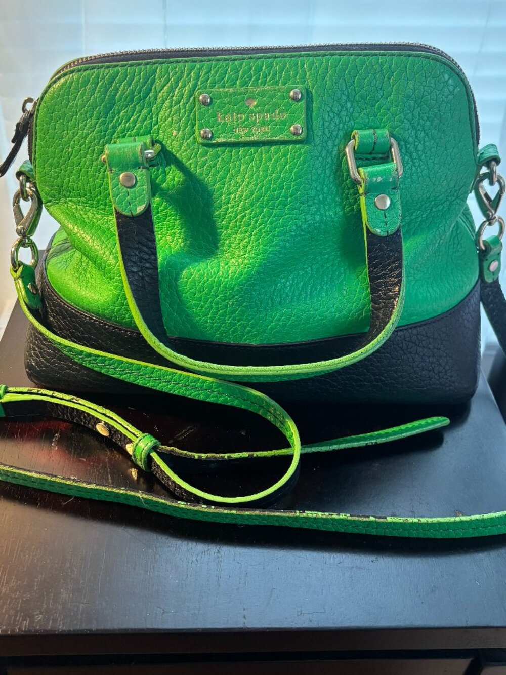 Kate Spade Crossbody in green and blacl color